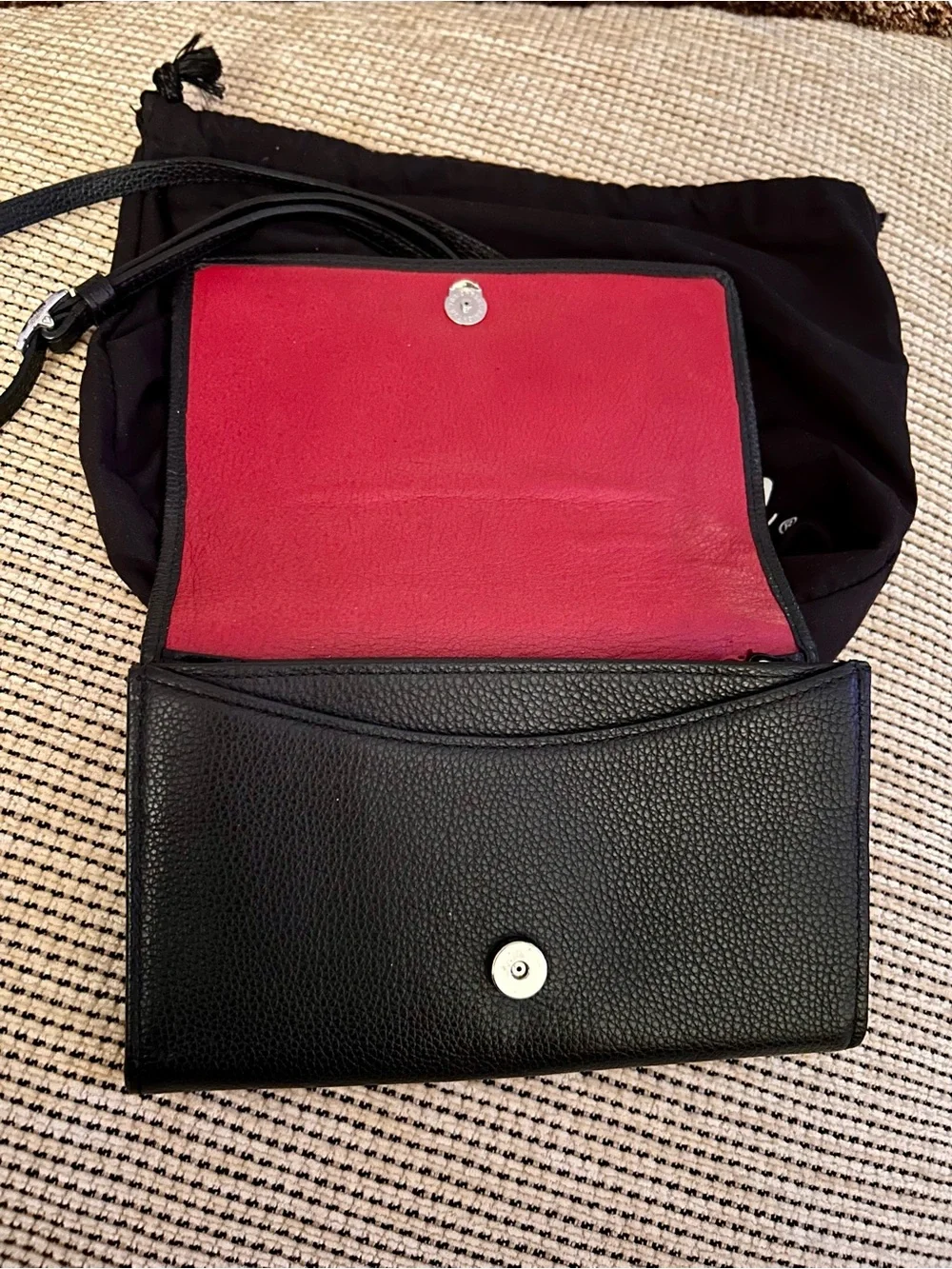 Brighton Red Heart Floral Leather Crossbody Bag